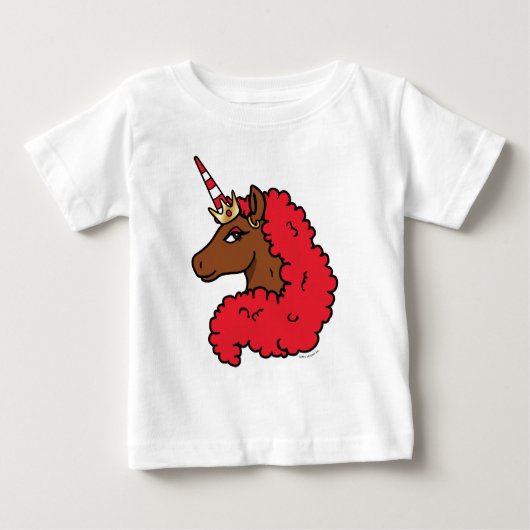 Red Afro Unicorn Baby T-shirt (Vorderseite)