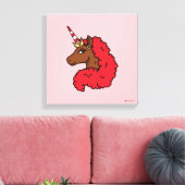 Red Afro Unicorn Leinwanddruck (Insitu (Wohnzimmer))