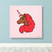 Red Afro Unicorn Leinwanddruck (Insitu (Holzboden))