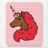Red Afro Unicorn Mousepad (Vorne)