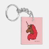 Red Afro Unicorn Schlüsselanhänger (Vorderseite links)