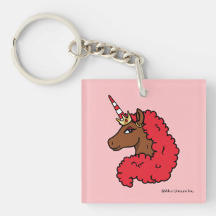 Red Afro Unicorn Schlüsselanhänger