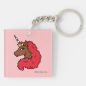 Red Afro Unicorn Schlüsselanhänger (Rückseite)