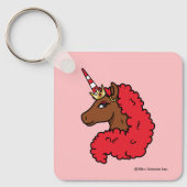 Red Afro Unicorn Schlüsselanhänger (Vorderseite)