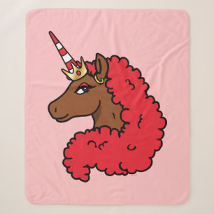 Red Afro Unicorn Sherpadecke