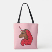 Red Afro Unicorn Tasche (Rückseite)