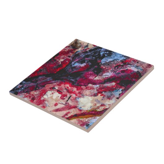 Red Agate Crystal Geode Abstrakt Fliese (Seite)