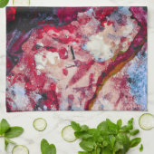 Red Agate Crystal Geode Abstrakt Geschirrtuch (Gefaltet)