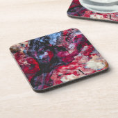 Red Agate Crystal Geode Abstrakt Getränkeuntersetzer (Linke Seite)