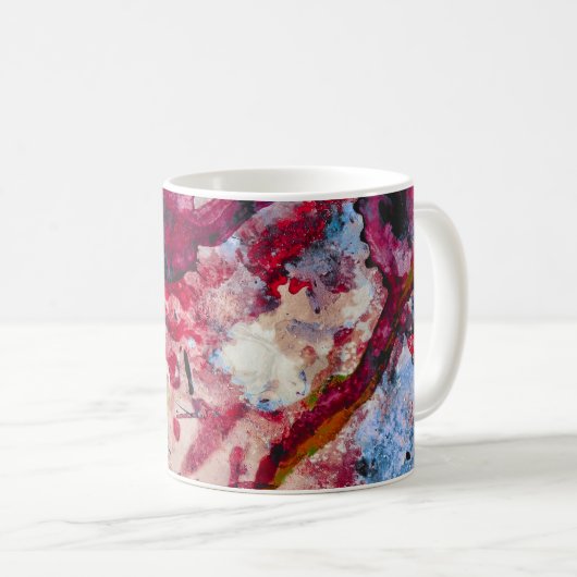 Red Agate Crystal Geode Abstrakt Kaffeetasse (VorderseiteRechts)