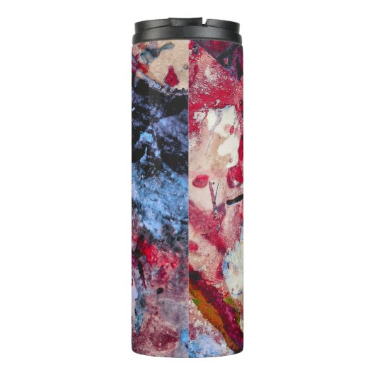 Red Agate Crystal Geode Abstrakt Thermosbecher (Rückseite)