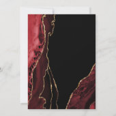 Red Agate Gold Black 70. Geburtstag Einladung (Rückseite)