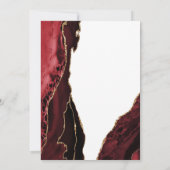 Red Agate Gold White 90. Geburtstag Einladung (Rückseite)