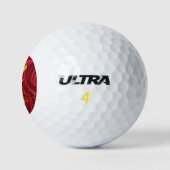 Red Agate Marble Monogram personalisiert Golfball (Logo)