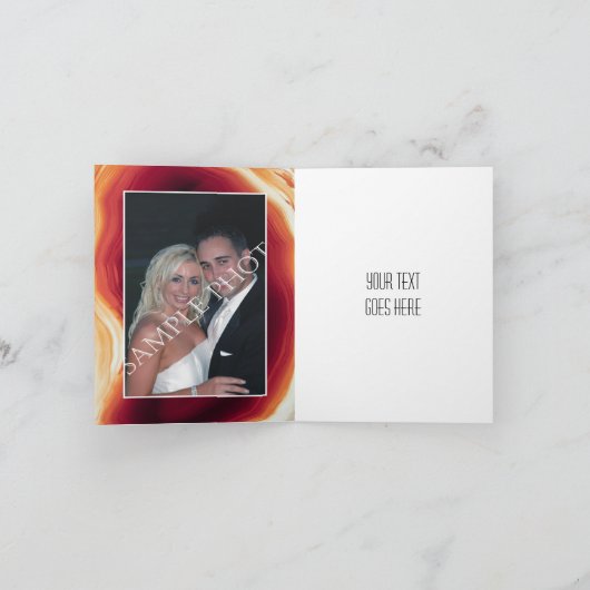 Red agate Slice geode Hochzeit Danke Foto (Innenseite)