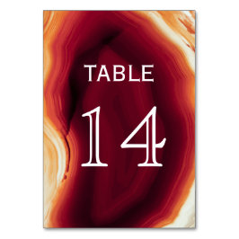 Red agate Slice geode Tischnummer