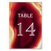 Red agate Slice geode Tischnummer (Rückseite)