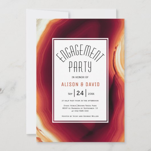 Red-Agate-Slip-Hochzeit im Herbst Einladung (Vorderseite)