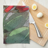 Red Agave Blume Geschirrtuch (Viertel Falte)
