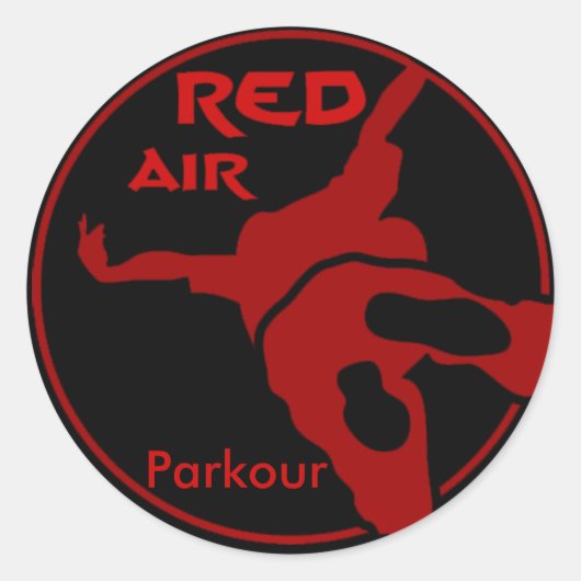 Red Air Parkour Runder Aufkleber (Vorderseite)