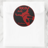 Red Air Parkour Runder Aufkleber (Tasche)