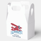 Red Airplane Baby Dusche Geschenkschachtel (Geöffnet)