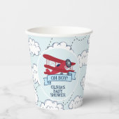 Red Airplane Baby Dusche Pappbecher (Vorderseite)