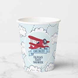 Red Airplane Baby Dusche Pappbecher