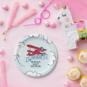 Red Airplane Baby Dusche Pappteller (Party)