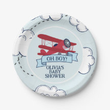 Red Airplane Baby Dusche