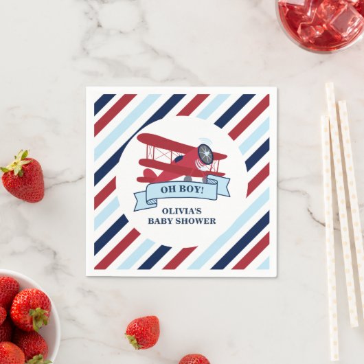 Red Airplane Baby Dusche Serviette (Beispiel)