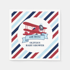 Red Airplane Baby Dusche Serviette