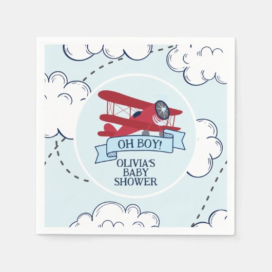Red Airplane Baby Dusche Serviette (Vorderseite)