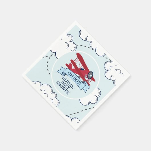 Red Airplane Baby Dusche Serviette (Ecke)