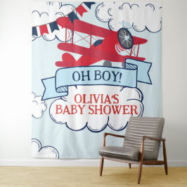 Red Airplane Baby Dusche Wandteppich