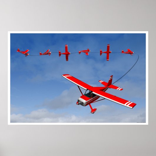 Red Airplane darstellend eine aerobatische Snap Ro Poster (Vorne)