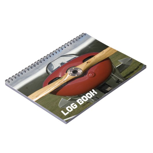 Red Airplane Flight Log Book Notizblock (Linke Seite)