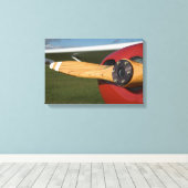 Red Airplane Wooden Propeller Leinwanddruck (Insitu (Holzboden))