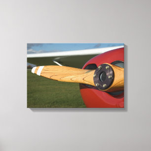 Red Airplane Wooden Propeller Leinwanddruck