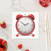 Red Alarm Clock Paper Napkins Serviette (Beispiel)
