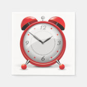 Red Alarm Clock Paper Napkins Serviette (Vorderseite)