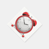 Red Alarm Clock Paper Napkins Serviette (Ecke)