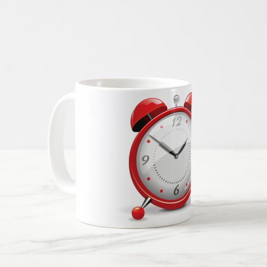 Red Alarm Clock-Tasse Kaffeetasse (Vorderseite Links)