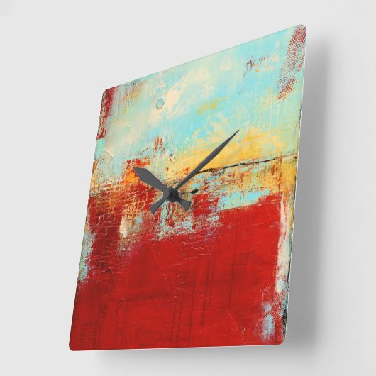 Red Alaskan Abstract Quadratische Wanduhr (Winkel)