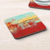 Red Alaskan Abstrakt Getränkeuntersetzer (Linke Seite)