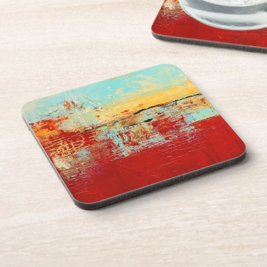 Red Alaskan Abstrakt Getränkeuntersetzer (Linke Seite)