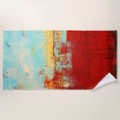 Red Alaskan Abstrakt Strandtuch (Vorderseite)