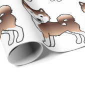 Red Alaskan Malamute Niedlich Dog Pattern Geschenkpapier (Rolleneckpunkt)