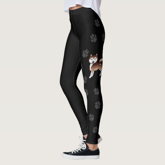 Red Alaskan Malamute Niedlich Dog & Paws Leggings (Links)