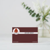 Red Alcile Owl Logo Business Card Visitenkarte (Stehend Vorderseite)